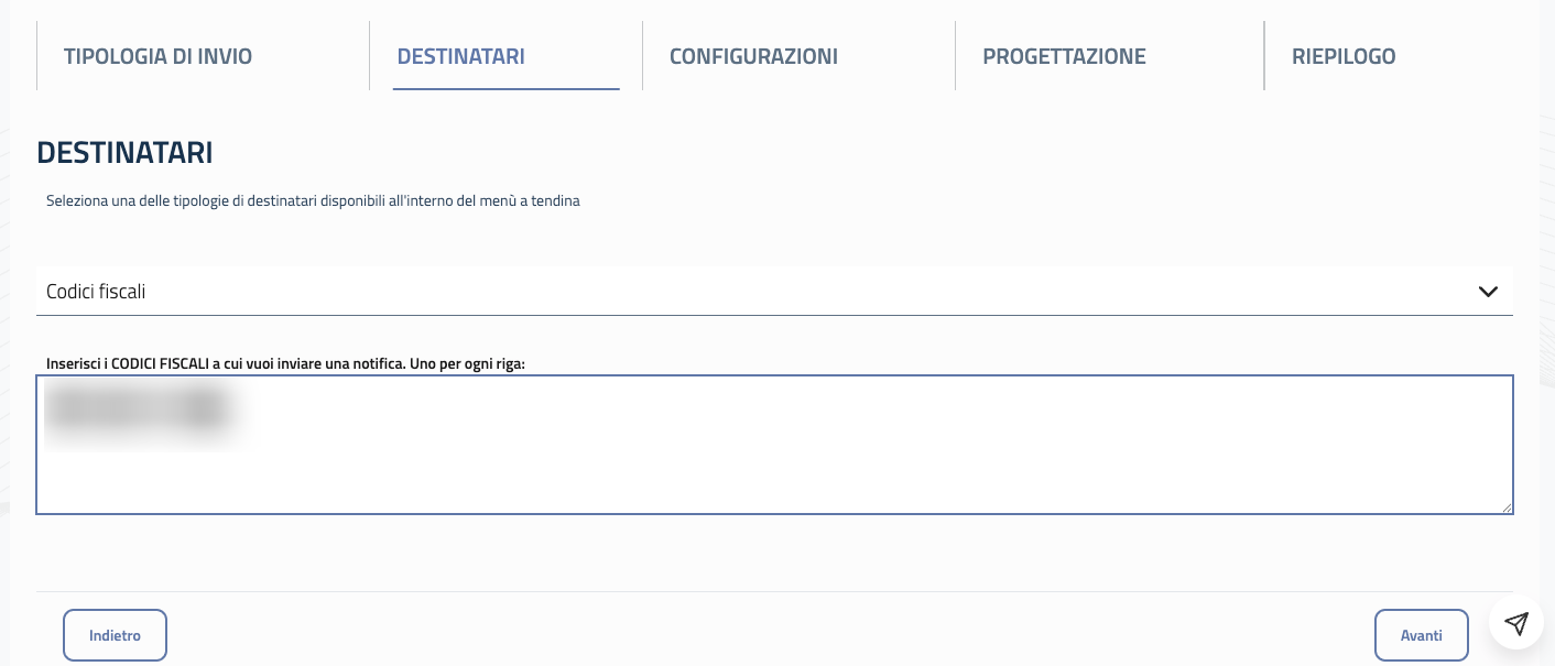 Invio notifiche Step 2