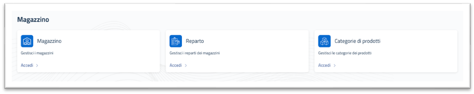 Configurazione magazzini