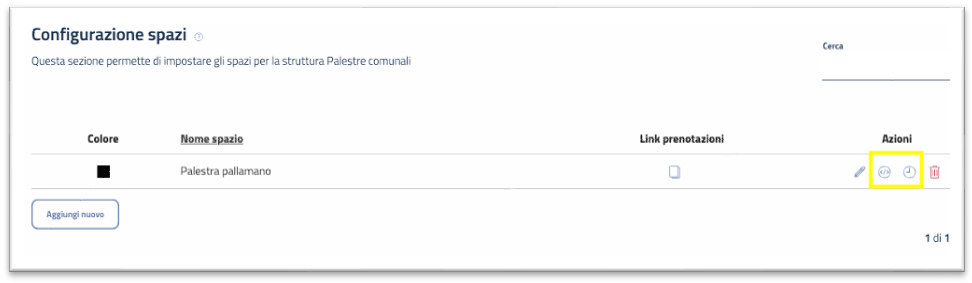 Configurazione spazi