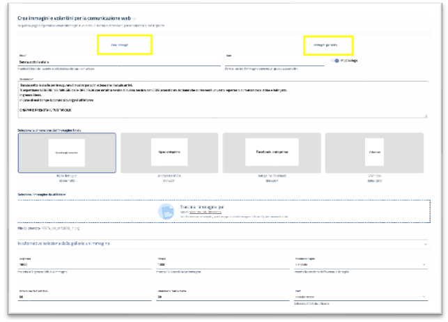 Creazione immagini e volantini per comunicazione web