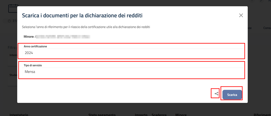Documento dichiarazione dei redditi