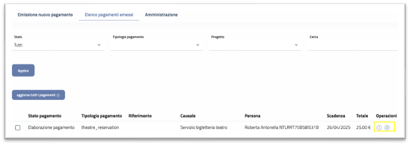 Elenco Pagamenti Emessi