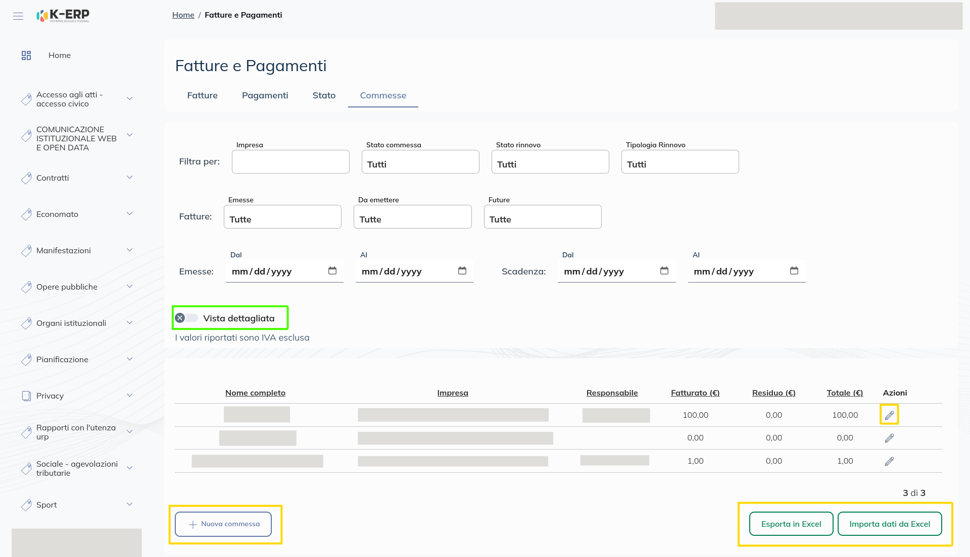 Immagine Fatture Commessa