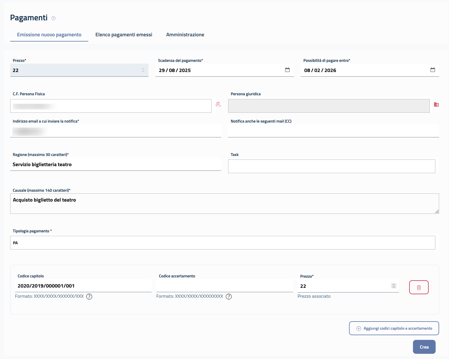 Generazione Pagamento