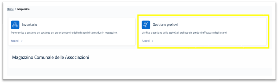 Gestione prelievi