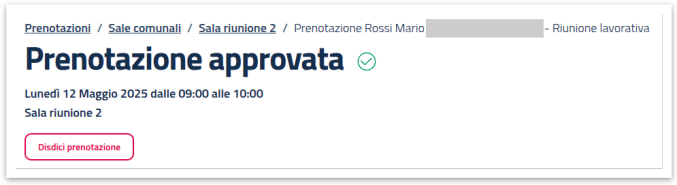 Prenotazione approvata