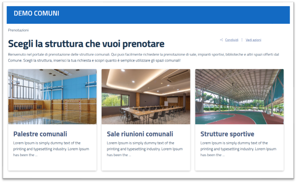 Prenotazione struttura.