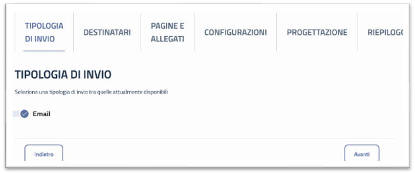 Tipologia invio