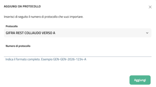Riepilogo protocollazione